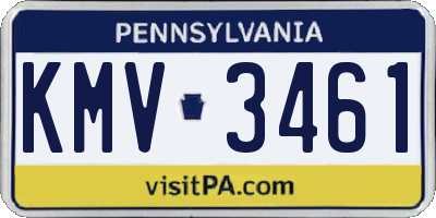 PA license plate KMV3461