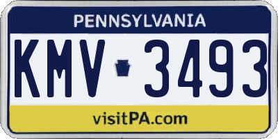PA license plate KMV3493
