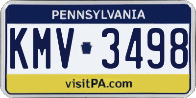 PA license plate KMV3498