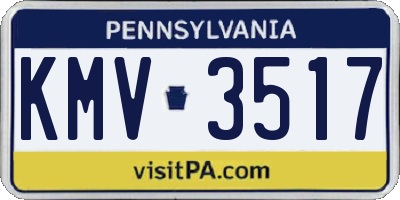 PA license plate KMV3517