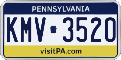 PA license plate KMV3520