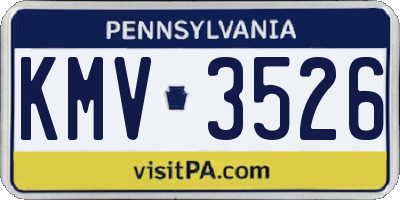 PA license plate KMV3526