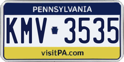 PA license plate KMV3535