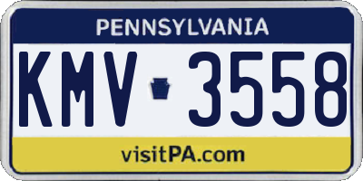 PA license plate KMV3558