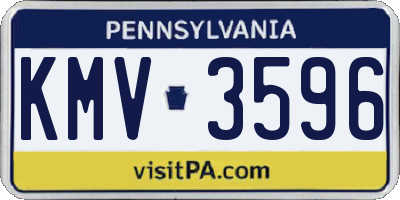 PA license plate KMV3596