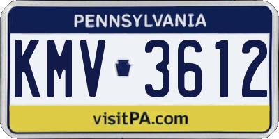 PA license plate KMV3612