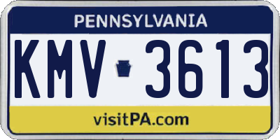 PA license plate KMV3613