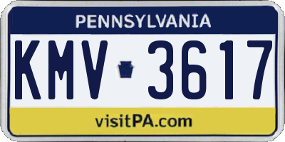 PA license plate KMV3617