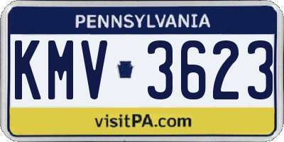PA license plate KMV3623