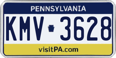 PA license plate KMV3628