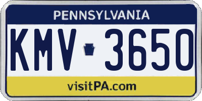 PA license plate KMV3650