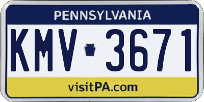 PA license plate KMV3671