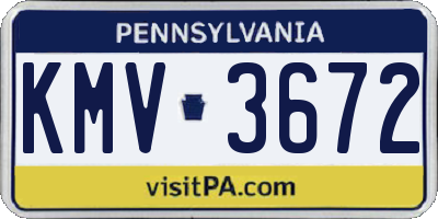PA license plate KMV3672