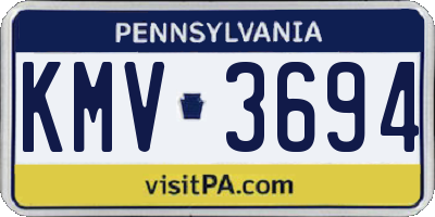 PA license plate KMV3694