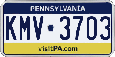 PA license plate KMV3703