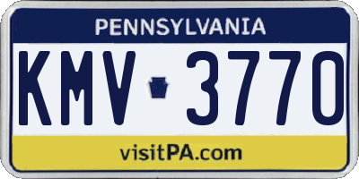 PA license plate KMV3770