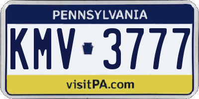 PA license plate KMV3777