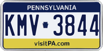 PA license plate KMV3844