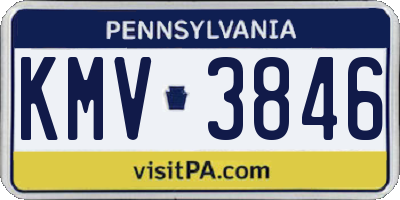 PA license plate KMV3846