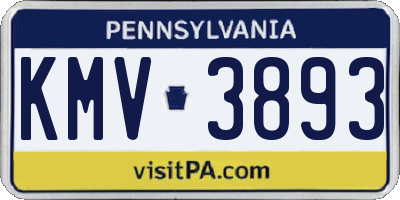 PA license plate KMV3893