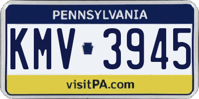 PA license plate KMV3945