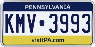 PA license plate KMV3993