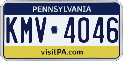PA license plate KMV4046