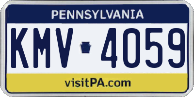 PA license plate KMV4059