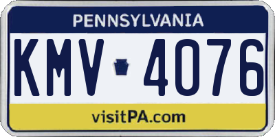 PA license plate KMV4076