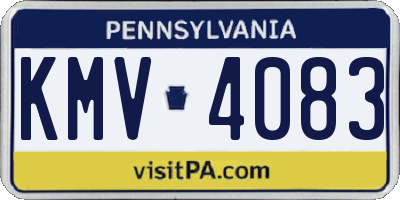 PA license plate KMV4083