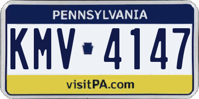PA license plate KMV4147