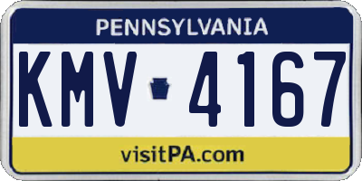 PA license plate KMV4167
