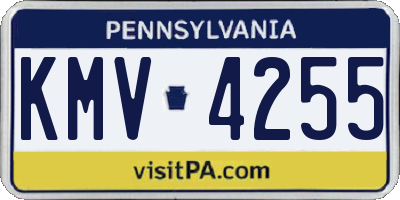 PA license plate KMV4255