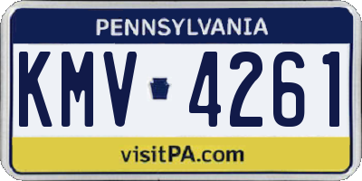 PA license plate KMV4261