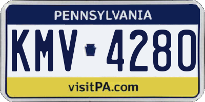 PA license plate KMV4280