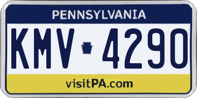PA license plate KMV4290