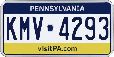 PA license plate KMV4293
