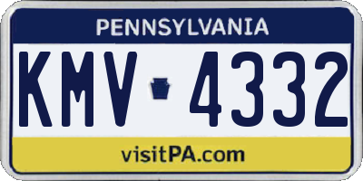 PA license plate KMV4332
