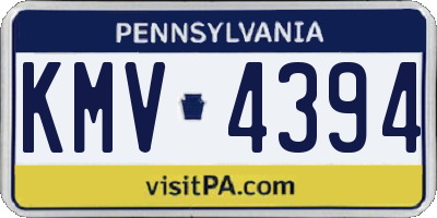 PA license plate KMV4394