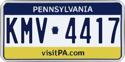 PA license plate KMV4417