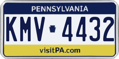 PA license plate KMV4432