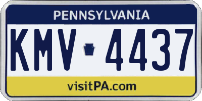 PA license plate KMV4437