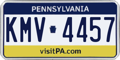 PA license plate KMV4457
