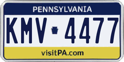 PA license plate KMV4477
