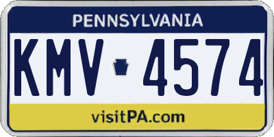 PA license plate KMV4574