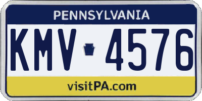 PA license plate KMV4576