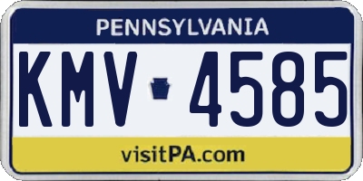 PA license plate KMV4585