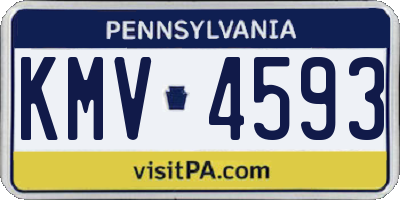 PA license plate KMV4593