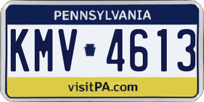 PA license plate KMV4613