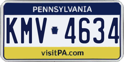 PA license plate KMV4634